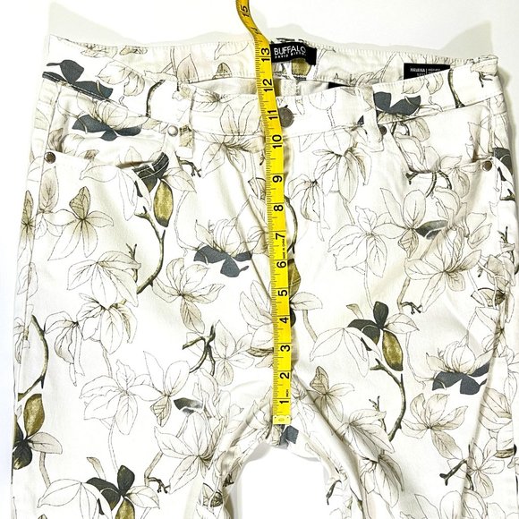 Buffalo David Bitton - Women's Sz 12 - Havana White Jeans High Rise Ankle Skinny - Picture 11 of 13